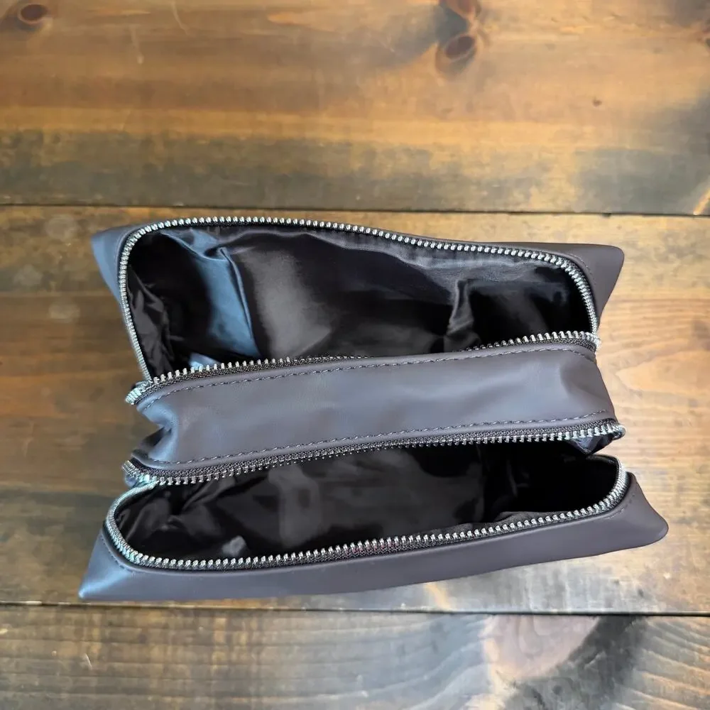 DOLCE & GABBANA Beauty Travel Toiletry Bag Dark Brown Two Zippered Compartments